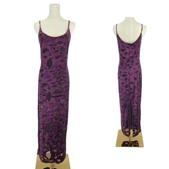 grunge 90s slip dress Coral 90s Silk Midi Slip Dress Small (UK 8-10)